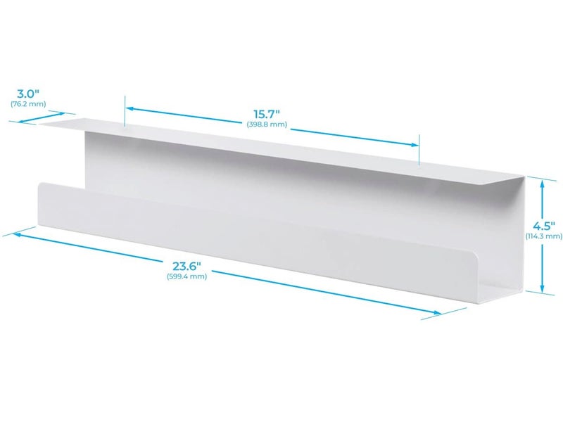 Monoprice Under Desk Cable Tray - Steel with Power Supply and Wire Management - Workstream Collection White - Image 2